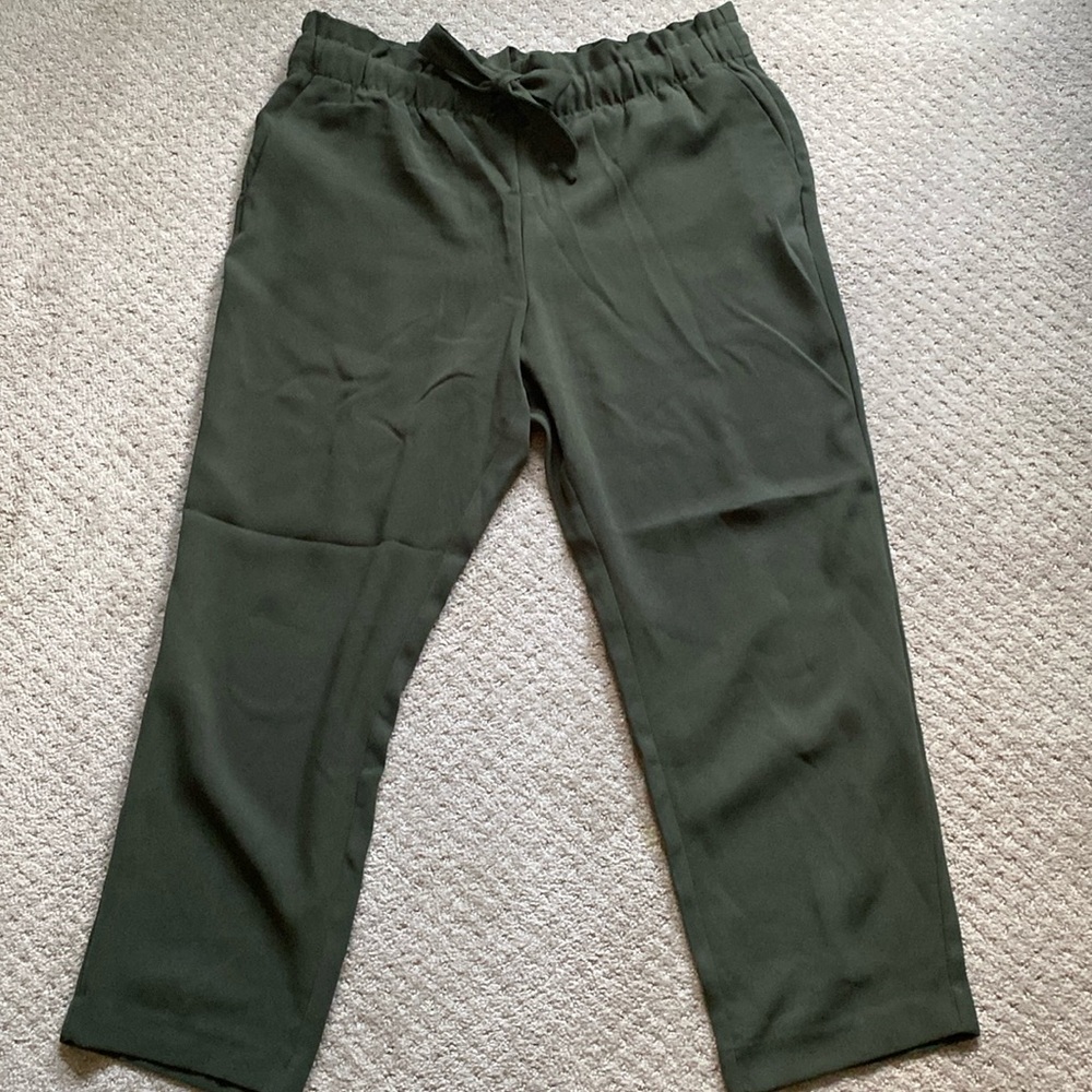 Olive Green Drawstring Women's Pants
